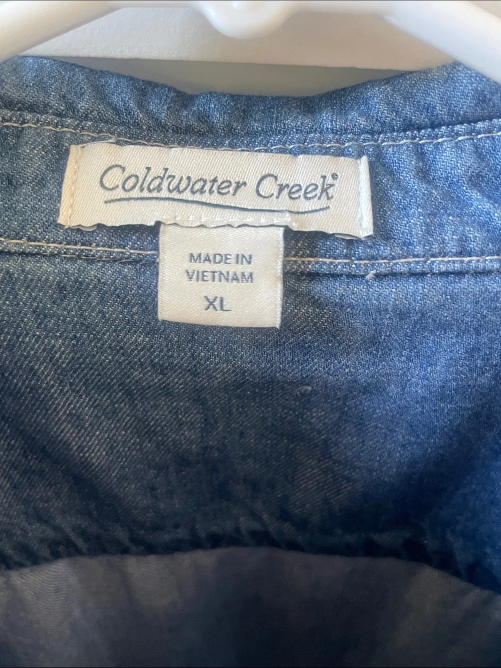 Coldwater Creek River Walk Denim Button Front Shirt